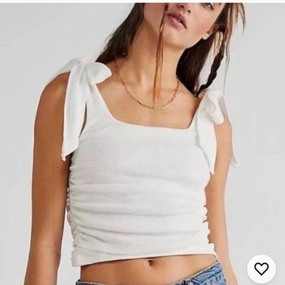 Free People Women's White Sleeveless Boulevard Tank Top Sz S - Picture 6 of 7